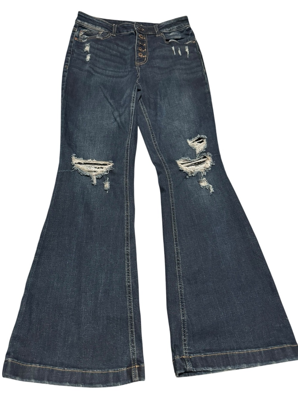 Maurices Distressed High-Rise Flare Jeans